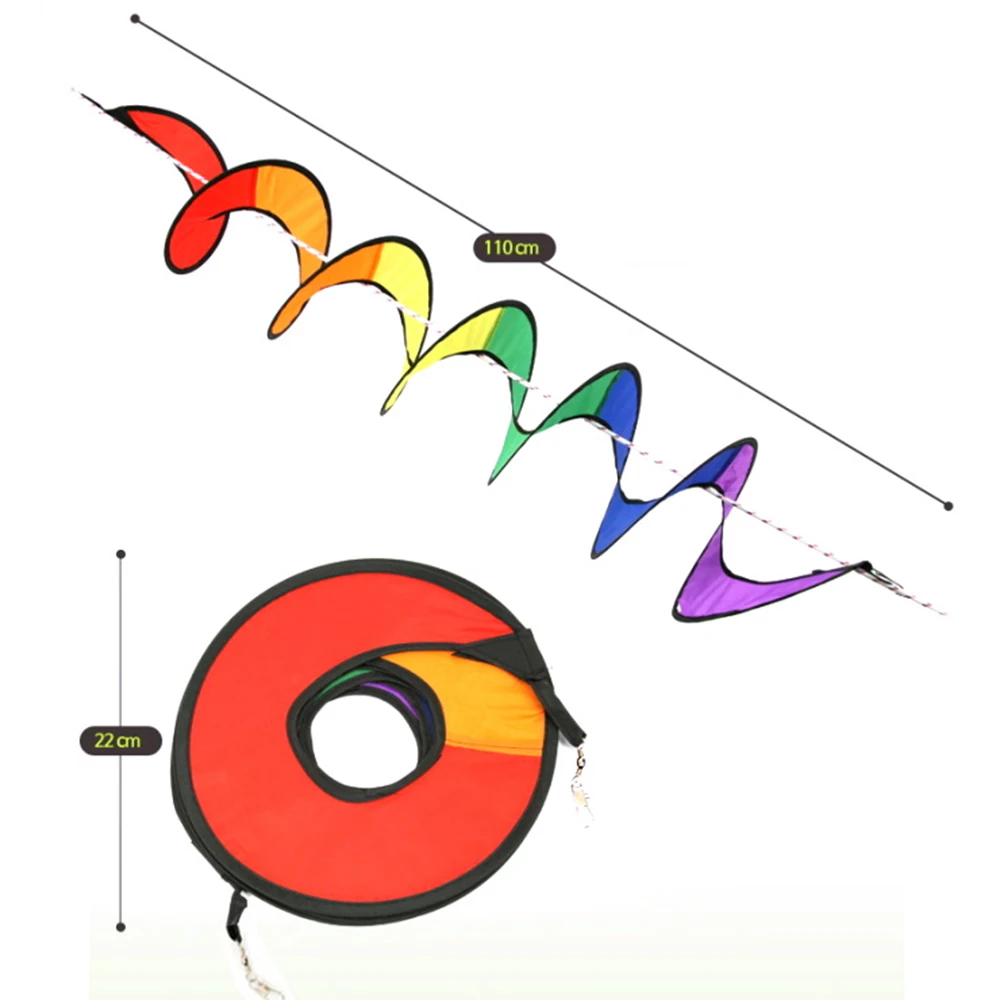 Красочная Спиральная Ветряная мельница нейлоновая Радужная ветряная вертушка