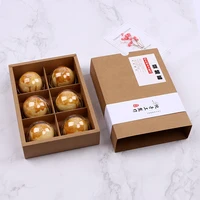 22*15*5cm Brown Darwer Box 6 Hold Kraft Paper Cake Box Blank Paper Chocolate Candy Cookies Gift Box 100pcs/lot Free shipping