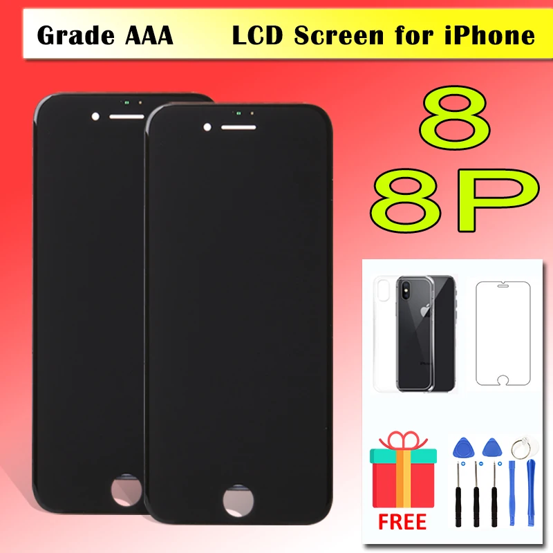 

Grade AAA New LCD For iPhone 8 Plus 8P LCD Screen Replacement For iPhone 5S 6 8Plus LCD Display Digitizer Assembly Good 3D Touch