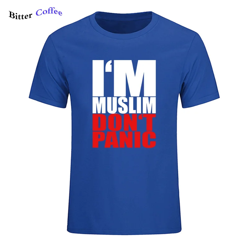Новая брендовая мужская футболка I AM MUSLIM Don't PANIC islam Moslem печать хлопок летняя футболка плюс размер XS-3XL