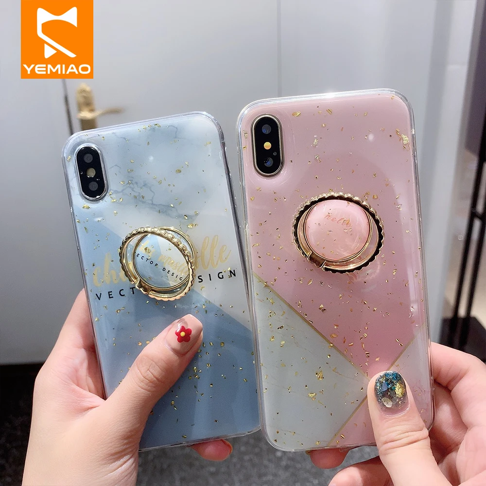 Роскошный блестящий чехол-держатель для телефона iPhone 8 7 6 S Plus треугольный
