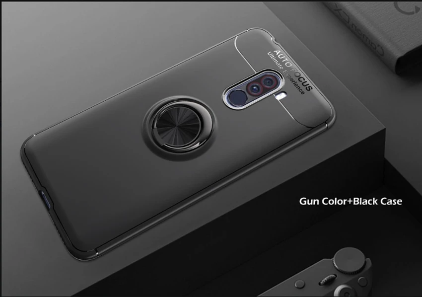 Для Xiaomi Pocophone F1 автомобильный магнитный держатель для колец чехол для Pocophone F1 TPU Автофокус Невидимый палец кольцо гибридный автомобиль Hodeler
