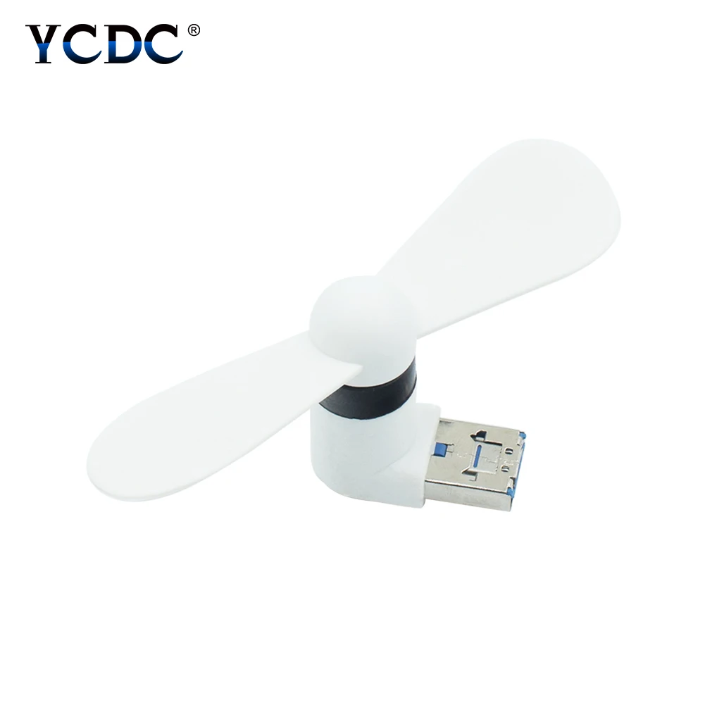 White Красочный ТПЭ Пластик 5V 0.8A USB кабель+ кабель Micro USB вентилятор для мобильных телефонов Android планшет сильный ветер низкая Мощность потребления - Цвет: White