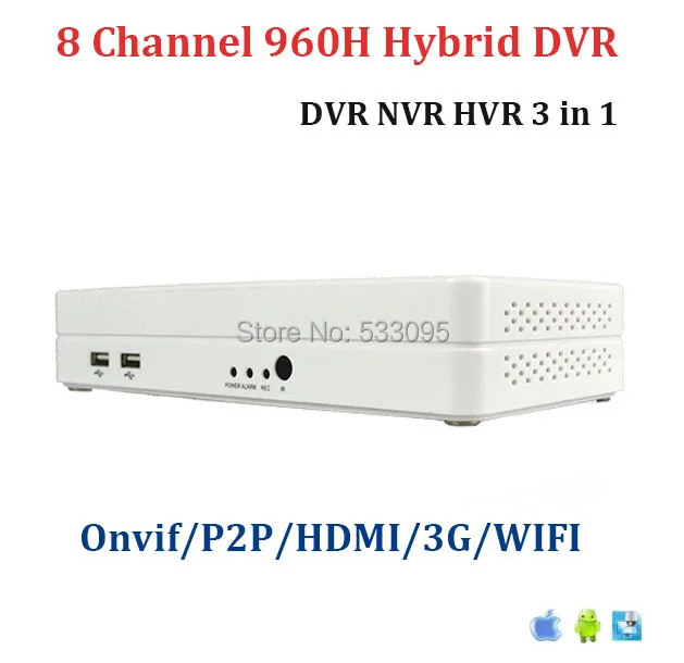 ONVIF NVR Мини 8 канальный гибридный видеорегистратор HDMI 1080P H. 264 P2P Облачная сеть