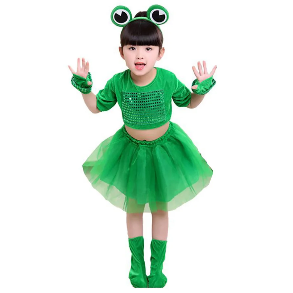 Детский костюм лягушки для выступлений 2017 одежда с длинными рукавами в виде