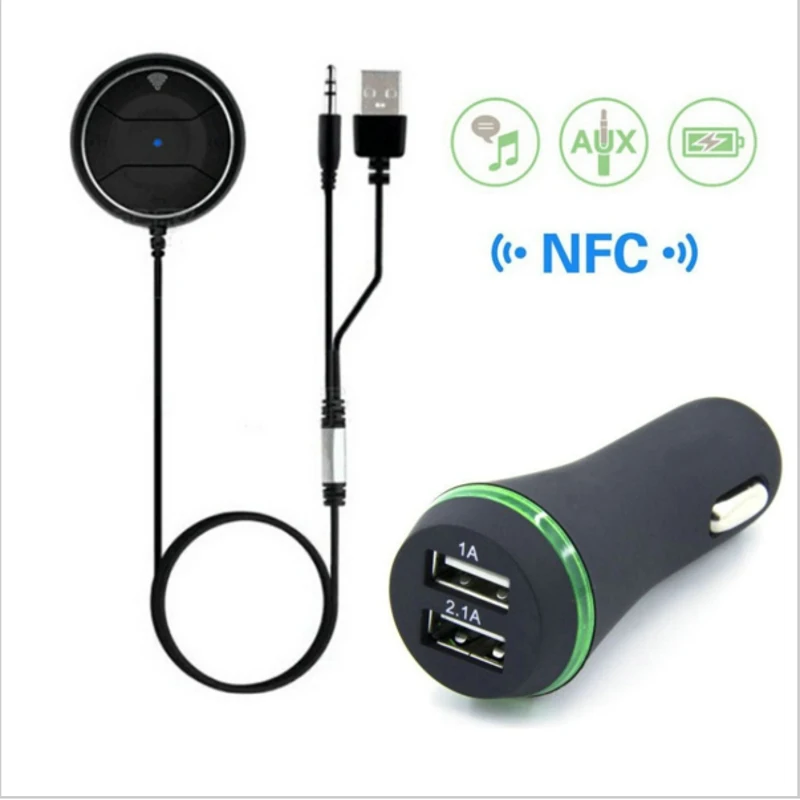 Новинка 3 5 мм Bluetooth 4 0 гарнитура стерео автомобильный NFC AUX комплект музыкальный