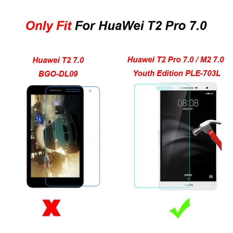 Ультратонкое закаленное стекло 9H для M2 Lite PLE 703L Защитное экрана Huawei MediaPad lite 7 0
