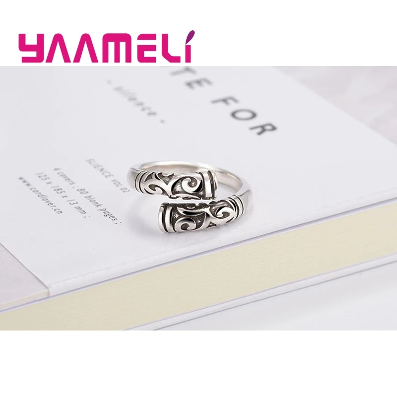 Фото Женские и мужские винтажные Регулируемые кольца Rock Bague, металлические ювелирные изделия из стерлингового серебра 925 пробы, оптовая продажа, ... №2