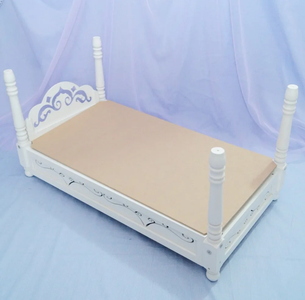 BJD мини мебель белая деревянная кровать спальная для 1/3 24 &quot60 см 1/4 17&quot высокий SD