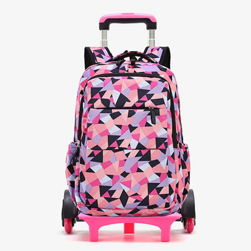 

Hot Sales Removable Children School Bags with 6 Wheels for Girls Trolley Backpack Kids Wheeled Bag Bookbag Travel Luggage