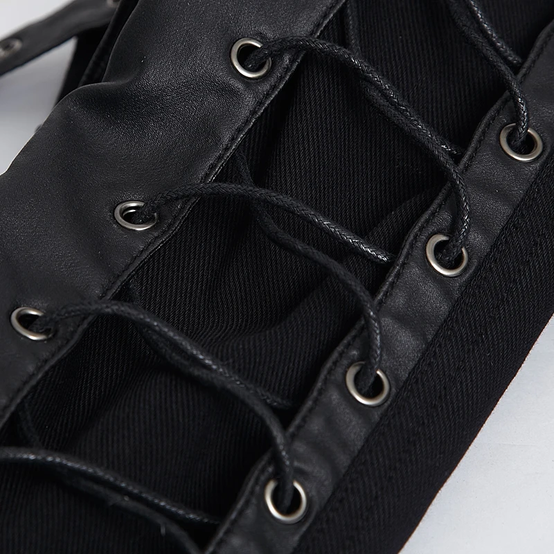 Обтягивающие черные брюки в стиле панк | Женская одежда