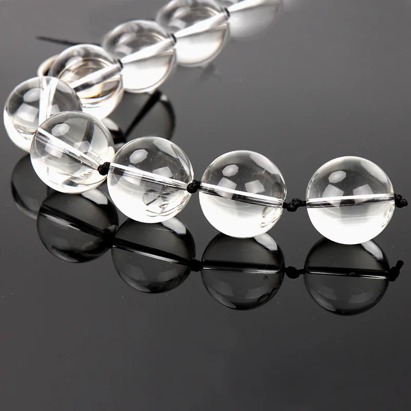 MUQU glass 4 sizes anal beads transparent with ring chain sex butt plug for games |