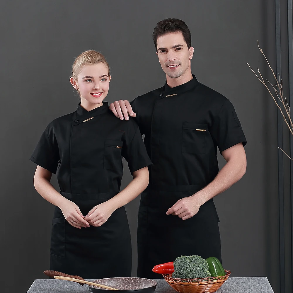 Куртка шеф-повара, высокое качество, обслуживание еды, ресторан, кухня, отель, Парикмахерская, суши, костюм для мужчин и женщин, с коротким рукавом, рабочая одежда