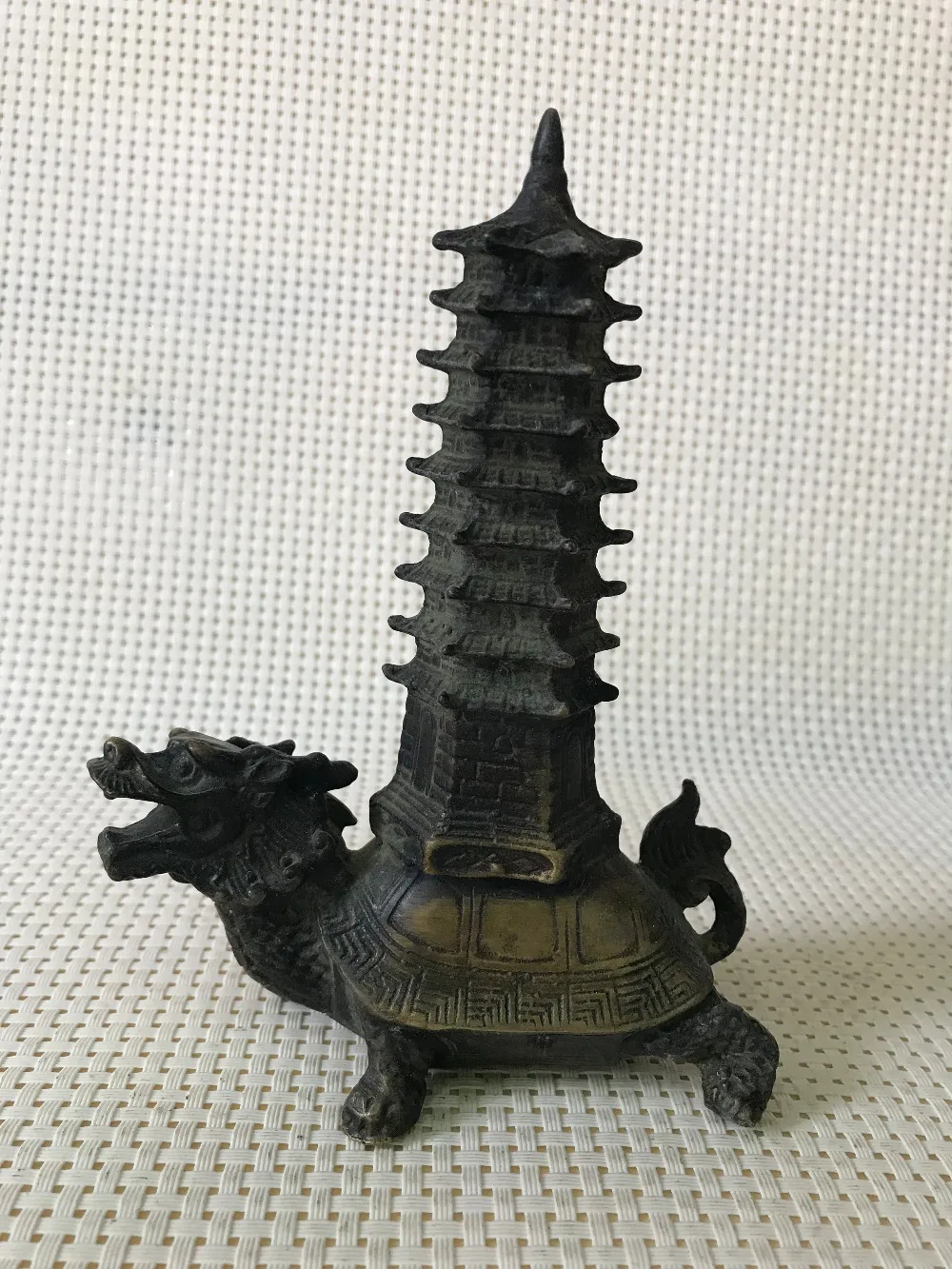 Classic domineering pure copper dragon turtle tower statue wealth Feng Shui town house home decoration crafts | Дом и сад