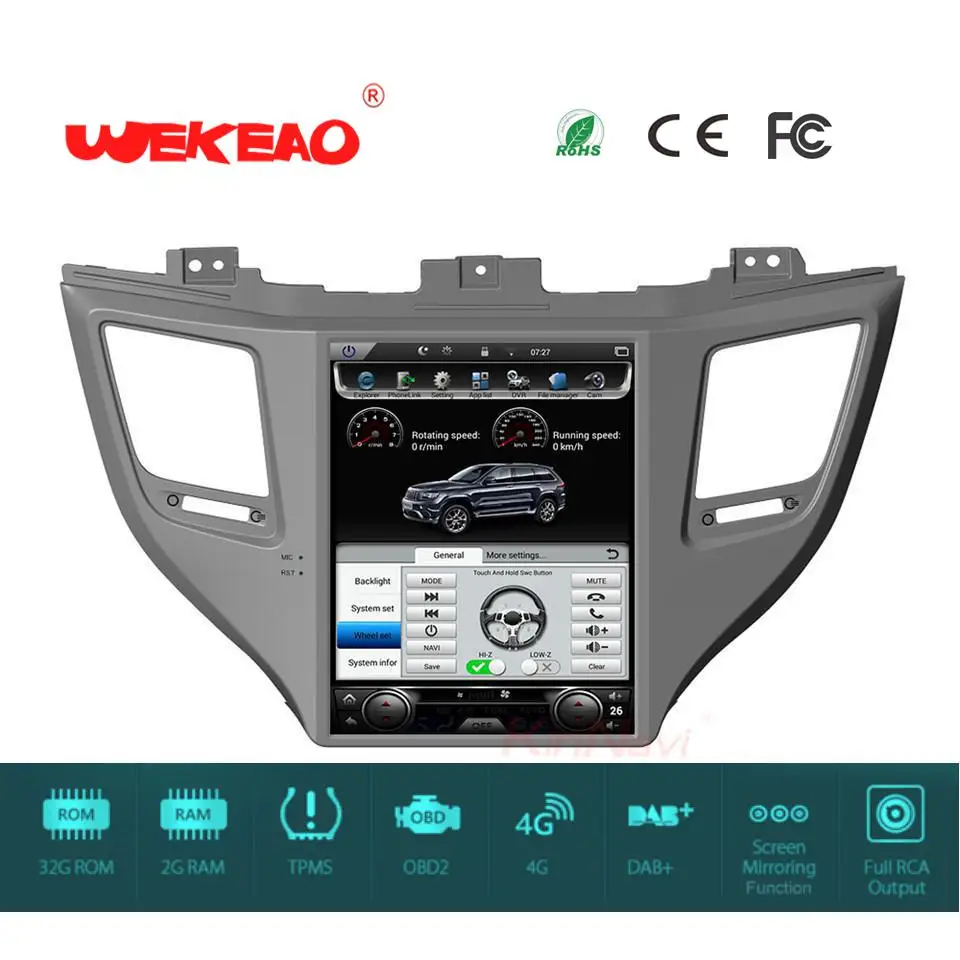 Wekeao 10 4 &quotСенсорный экран Car audio мультимедийный плеер для hyundai Tucson ix35 Тесла Стиль