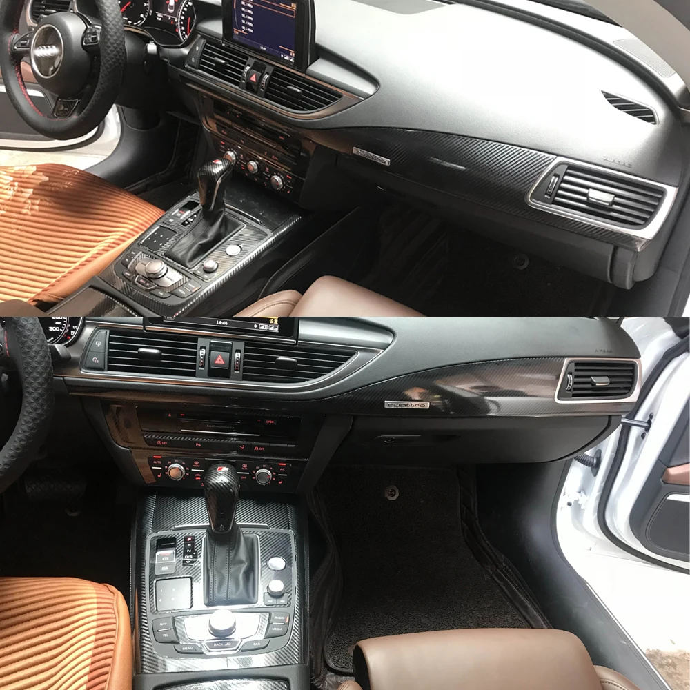 Для Audi A7 2011- внутренняя Центральная панель управления дверная ручка 3D/5D наклейки из углеродного волокна наклейки аксессуары для автомобиля