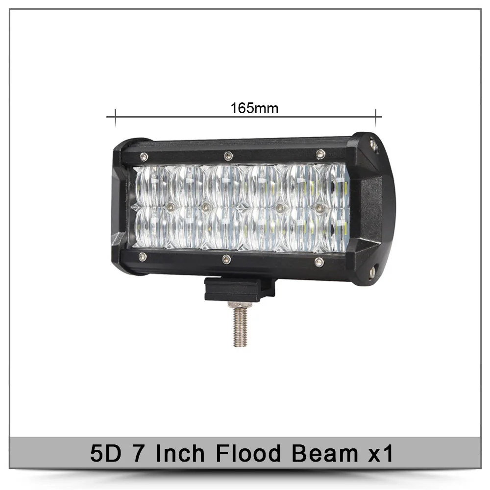 5D 7Inch Flood x1 7 дюймовый светодиодный светильник бар для внедорожных машин автомобиля 12V 24V ATV грузовик внедорожник лодка мотоцикл 4x4 внедорожный комбинированный лучи светодиодный рабочий Barra вождения светильник - Цвет: 5D 7Inch Flood x1