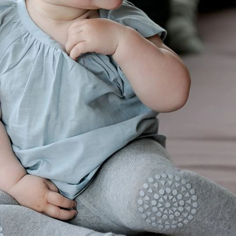 Противоскользящие колготки из чистого хлопка для мальчиков и девочек однотонные