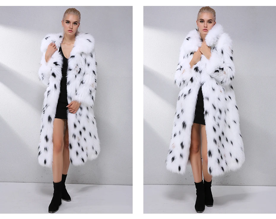 JEPLUDA Мягкая Женская Шуба Натуральный Мех Лисий Реальный с Leopard Print Длинная Молодежи Меховые Пальто Женское Зимнее Из Лисица Настоящий Зимние Меховая Шуба Песец Для Женщины Шуба Из Лисы