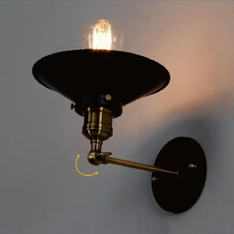 Творческий Nordic Light одной головы черный зонтик настенный светильник Промышленный