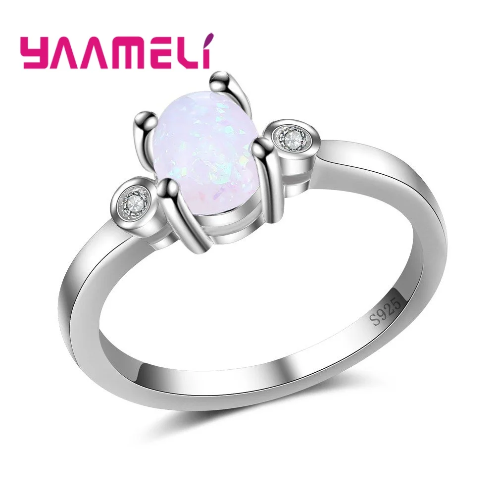 

Original Oval Shape Opal Real 925 Sterling Silver Best Sale Cubic Zirconia Finger Rings For Women Bridal Wedding Jewelry