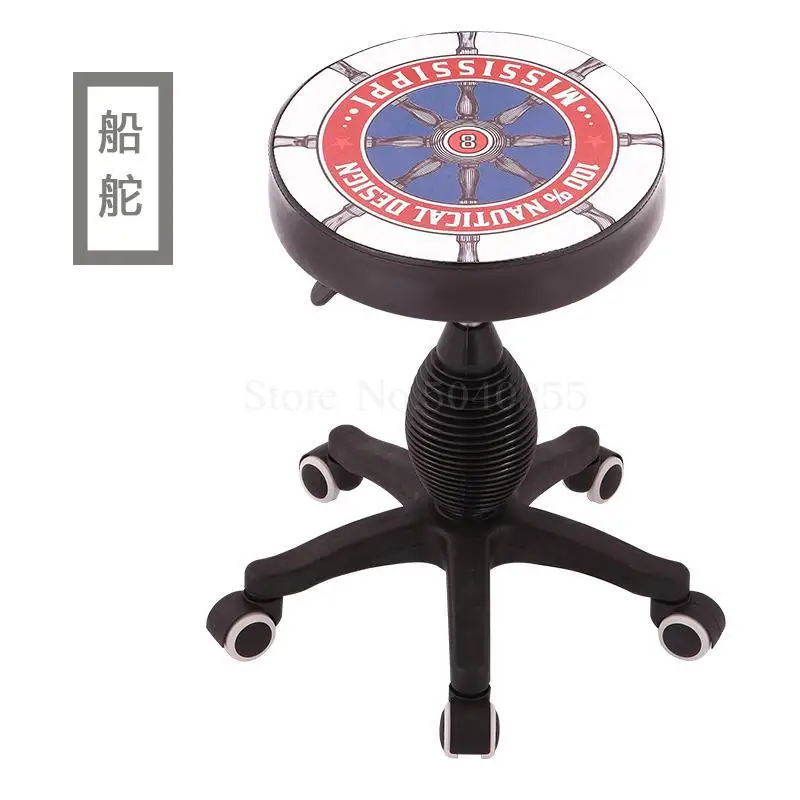 Косметический табурет Лифт поворотный салон стул Рабочий стол барный стул гвоздь красивый стул колесо скольжения стул - Цвет: Unit cm 26