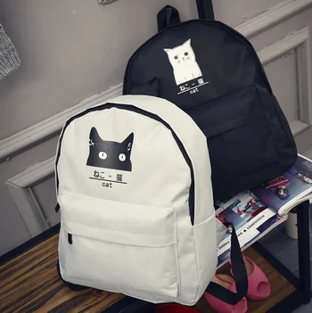 20 шт. женский холщовый рюкзак с кошкой для путешествий | Багаж и сумки