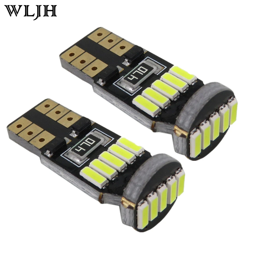 WLJH 2x Canbus T10 светодиодный 4014 SMD лампочка фонарь W5W стайлинга автомобилей 12v Авто