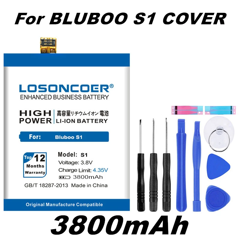 LOSONCOER S1 3800 мАч батарея для BLUBOO S1 Высокое качество батареи~+ Инструменты