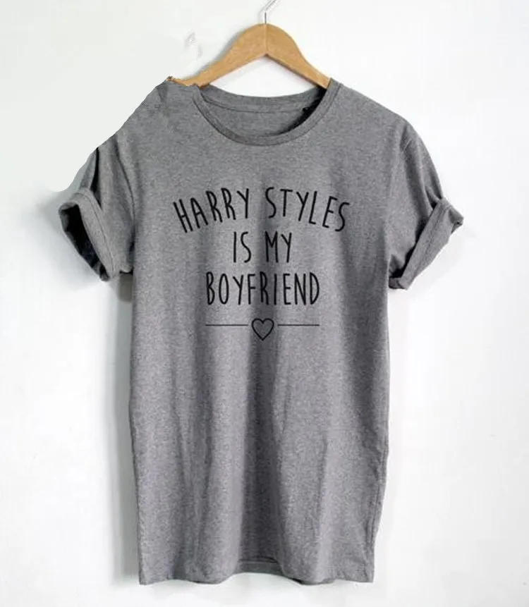 Женская футболка с логотипом Harry Styles is my boyfriend Повседневная подарок Прямая