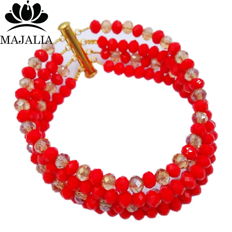 Majalia красный и золотой ab кристалл из бисера красивый Африканский комплект