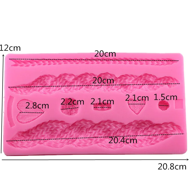 3D текстура вязания силиконовые формы для рождественского кекса кайма мастики