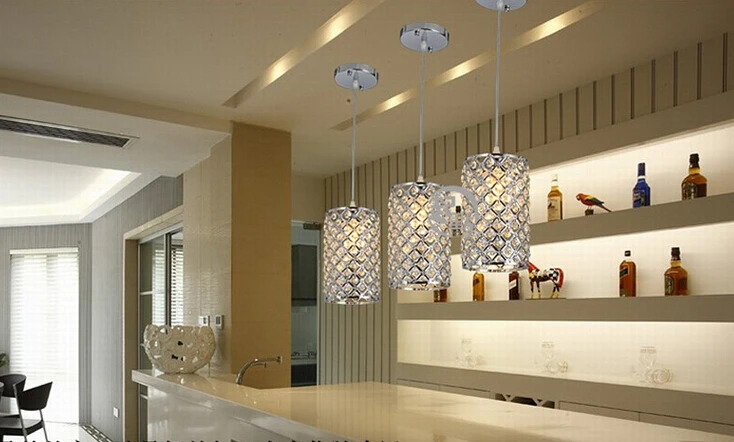 Современный хрустальный подвесной светильник для бара люстры столовой кухни