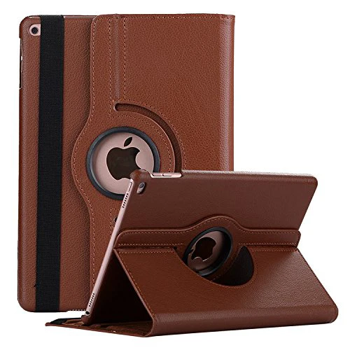 Для iPad Pro 12,9 дюйма / чехол, Роскошный 360 вращающийся стенд PU кожаный чехол с автоматическим просмотром сна мульти-угол обзора - Цвет: Brown