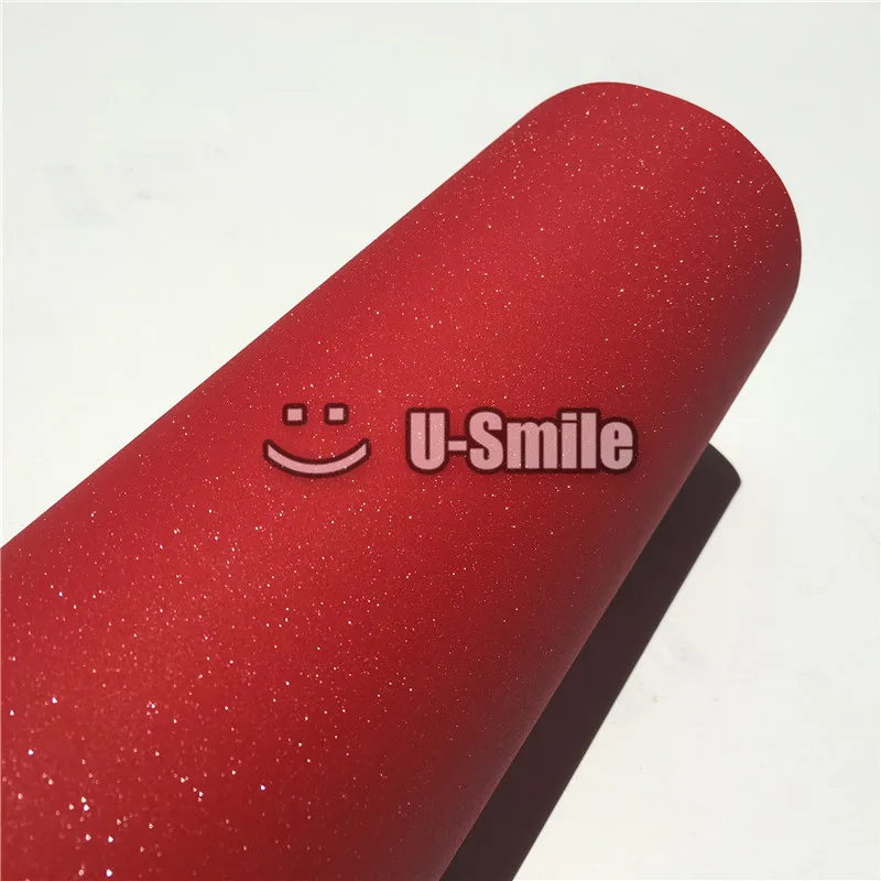 Высококачественная блестящая красная песчаная Алмазная виниловая пленка лист