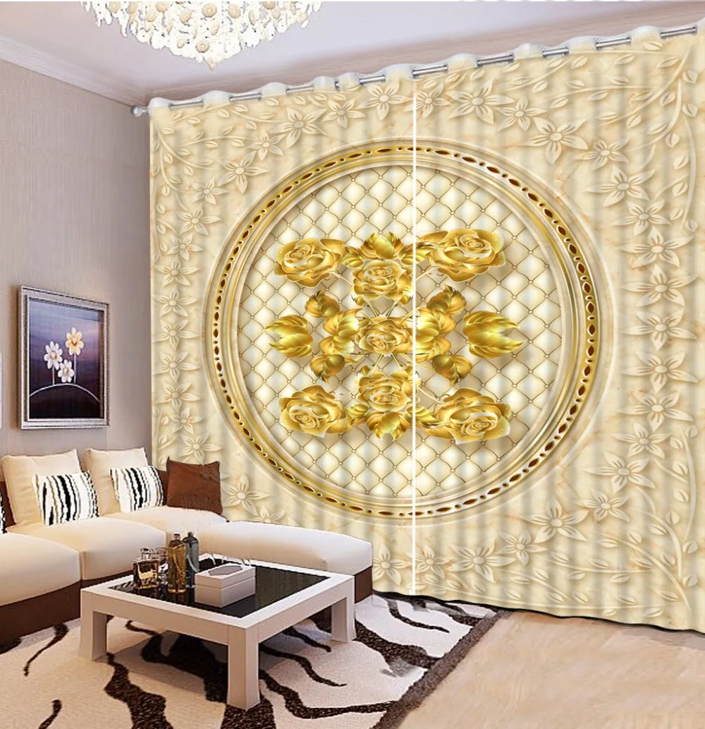 Европейские затемняющие шторы 3D на заказ для спальни современные модные