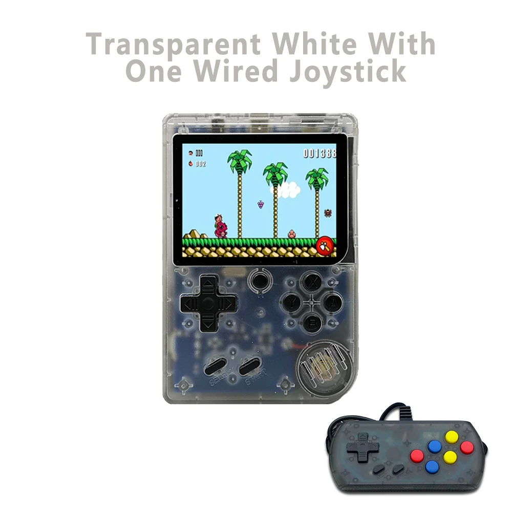 T White with gamepad Детская игровая мини-консоль, портативная игровая ретро-консоль RETRO-FC 07 с 3.0-дюймовым экраном, черно-белая 8-битная графика - Цвет: T White with gamepad