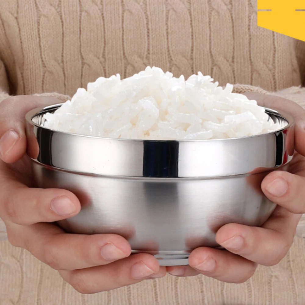 1 шт. прочные двухслойные теплоизоляционные кухонные чаши из нержавеющей стали