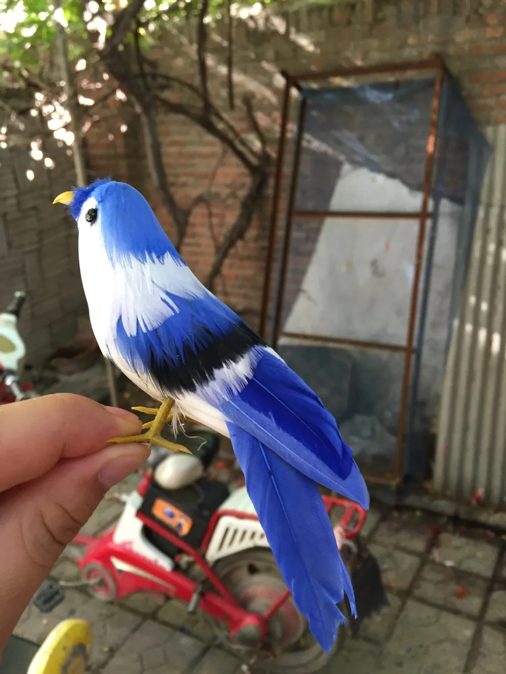 

12cm colourful feathers bird model,polyethylene&feathers artificial bird handicraft,home garden decoration gift a1999
