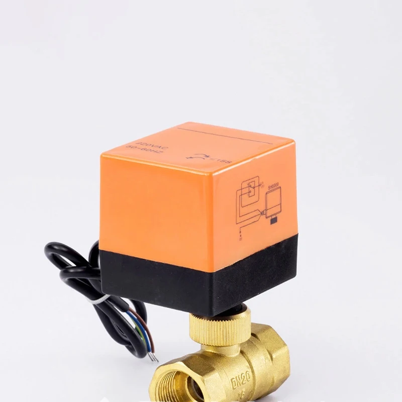 AC220V DN15/DN 50 2 way 3 провода латунный моторизованный шаровой клапан/Электрический привод мотор с функцией ручного переключателя