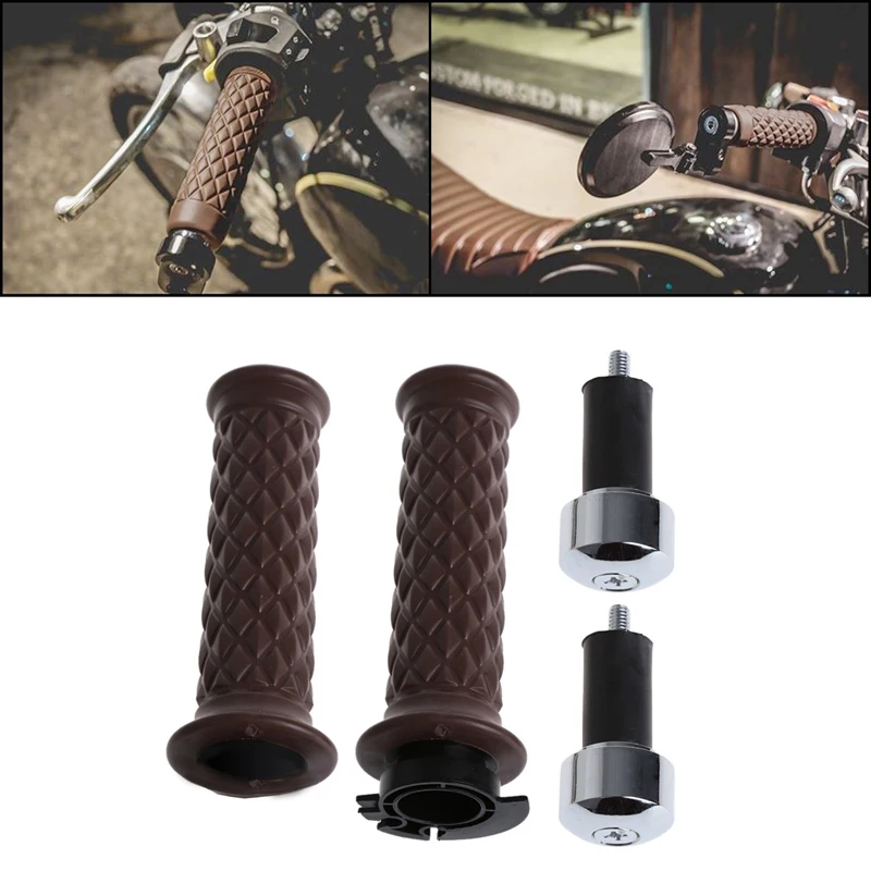 1 комплект 7/" мотоциклетная рукоятка Руль конец для Кафе Racer Bobber Clubman на заказ