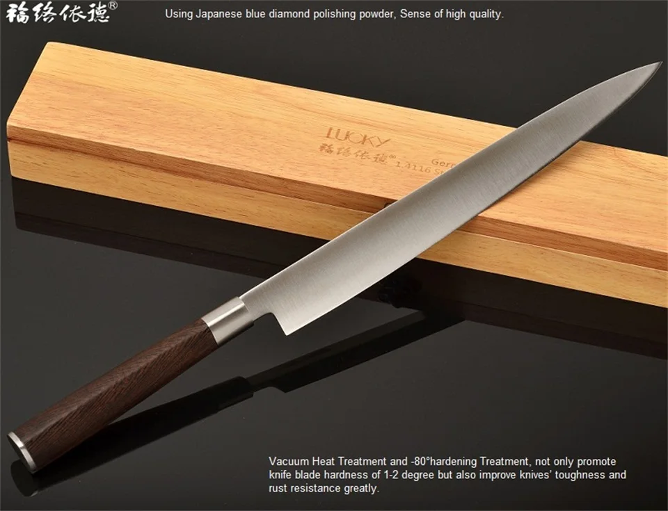 9,5 ''10. 5'' 12 ''дюймов левая рука японский Sashimi кухонный нож Германия 1,4116 стальной нож для суши филе рыбы слайсер Кливер 11+ GW