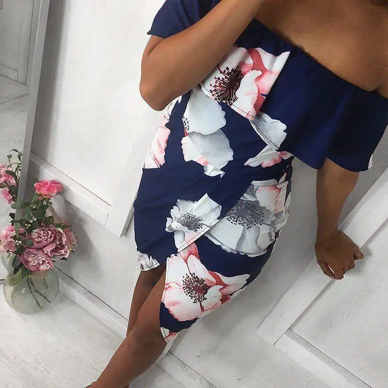 

Sexy Dress Women Clothing Summer Butterfly Sleeve Print Dress Women Slash Neck Dress Summer party club dress White vestidos