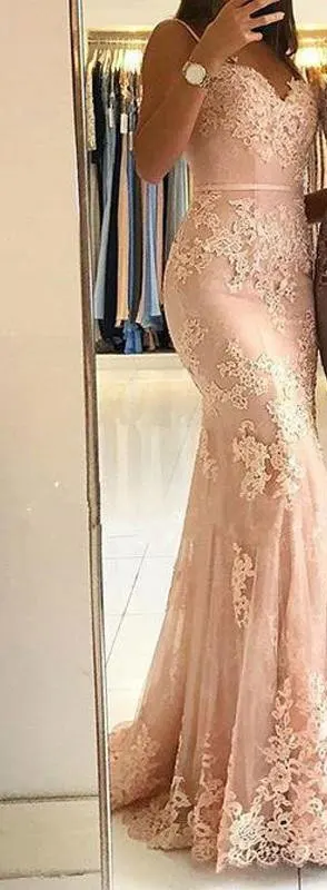 Новое поступление, вечерние платья на выпускной, труба, vestido de noiva sereia, кружевное платье, Русалка, халат de soiree, сексуальный v-образный вырез - Цвет: pink