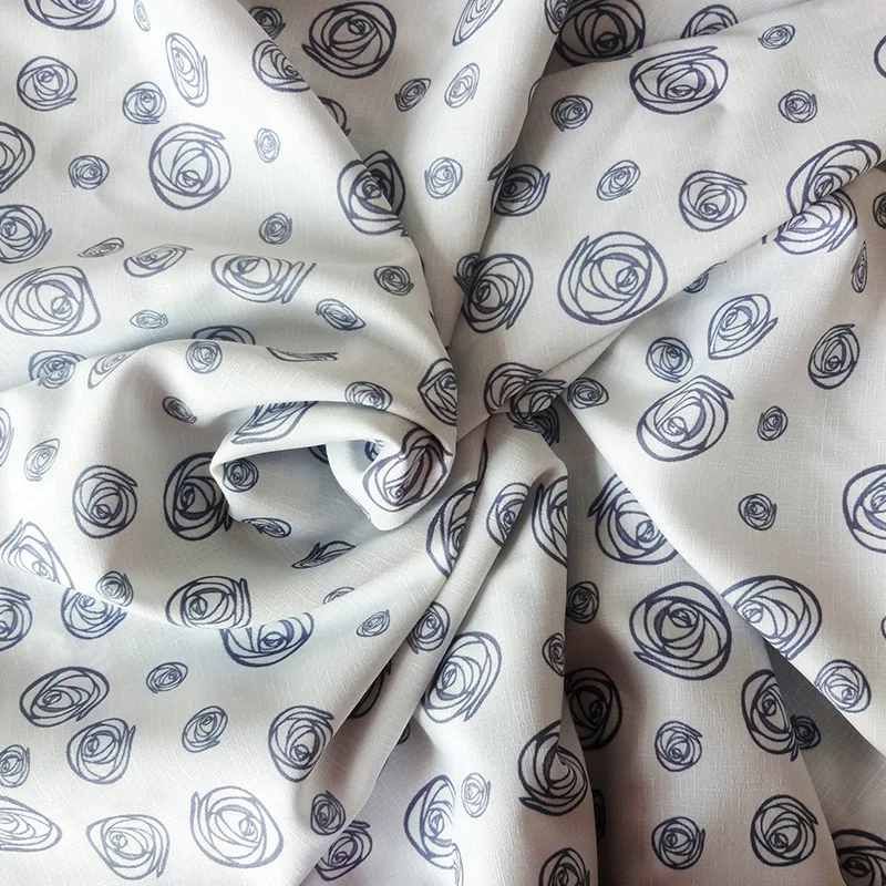 Modern Textile Fabric Twill Green Qi Small Black And White Chiffon Printing Plant Bud Stock Orders | Дом и сад