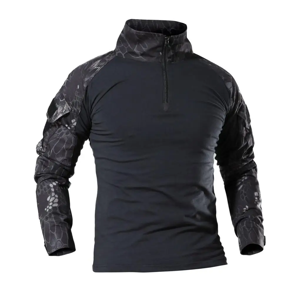 Refire gear, уличная камуфляжная футболка, мужская, с длинным рукавом, дышащая, для рыбалки, походная рубашка, для кемпинга, охоты, тактическая рубашка, 4 цвета - Цвет: Black Snake