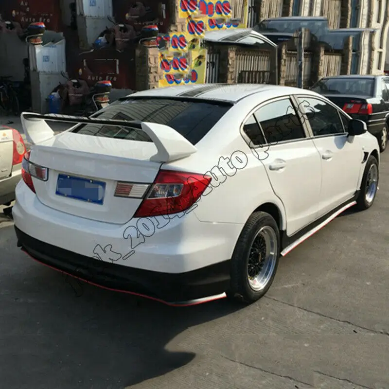 Подходит для 2012 2013 2014 2015 Honda Civic праймер черный Неокрашенный задний спойлер крыло 3