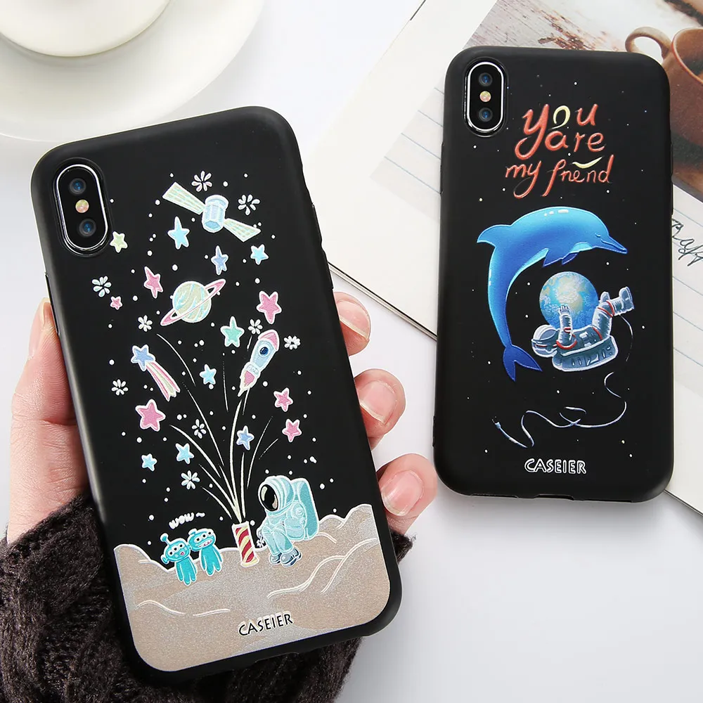 CASEIER Space чехлы для iPhone X 7 6 6s 5 чехол силиконовый 8 Plus 5S SE Planet TPU Coque Fundas Capinha |
