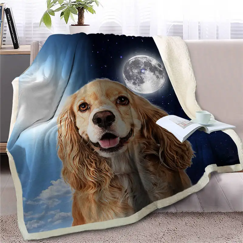 Dog 19 Blesslive одеяло для питомца собаки шерпы на кровать 3D Border Collie Throw Одеяло покрывало для животных день и ночь небо пейзаж чехол для дивана - Цвет: Dog 19