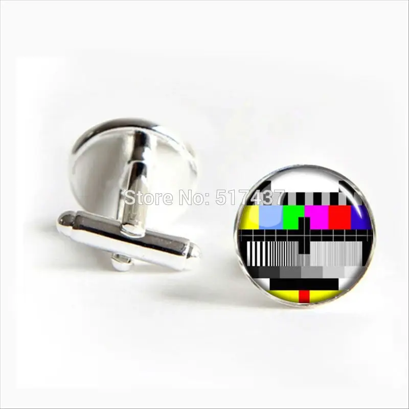 2017 оптовая продажа запонки без сигнала модные черные круглые стеклянные